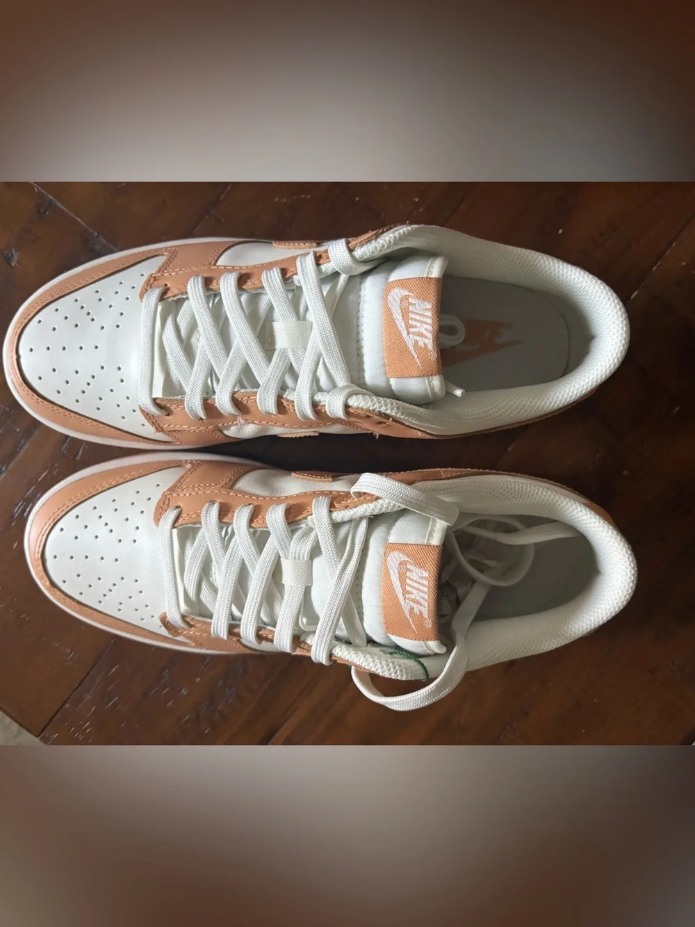 Nike Dunk Low Women's Sneaker - White & Tan - Picture 3 of 5